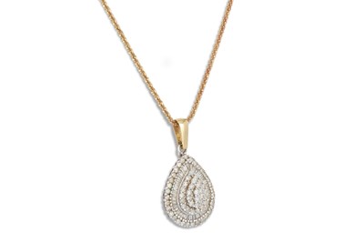 Lot 164 - A DIAMOND CLUSTER PENDANT, mounted in 9ct gold...