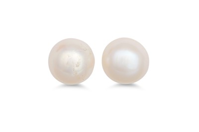 Lot 34 - A PAIR OF CULTURED PEARL EARRINGS, mounted in...