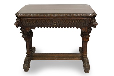 Lot 469 - A VICTORIAN JACOBEAN STYLE CARVED OAK HALL...