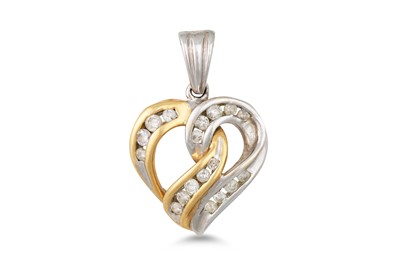 Lot 375 - A HEART SHAPED DIAMOND PENDANT, mounted in...