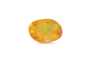 Lot 210 - AN UNMOUNTED YELLOW SAPPHIRE, 2.60 ct