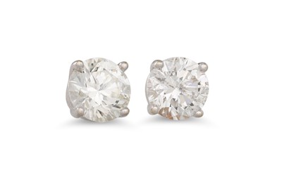 Lot 239 - A PAIR OF DIAMOND STUD EARRINGS, mounted in...