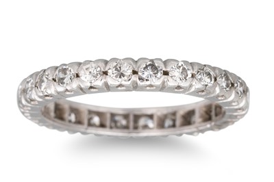 Lot 346 - A DIAMOND ETERNITY RING, mounted in white gold....