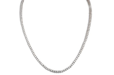 Lot 436 - A DIAMOND GRADUATED LINE NECKLACE, set with...