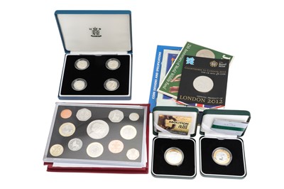 Lot 455 - FOUR ASSORTED ENGLISH SILVER PROOF COINS...
