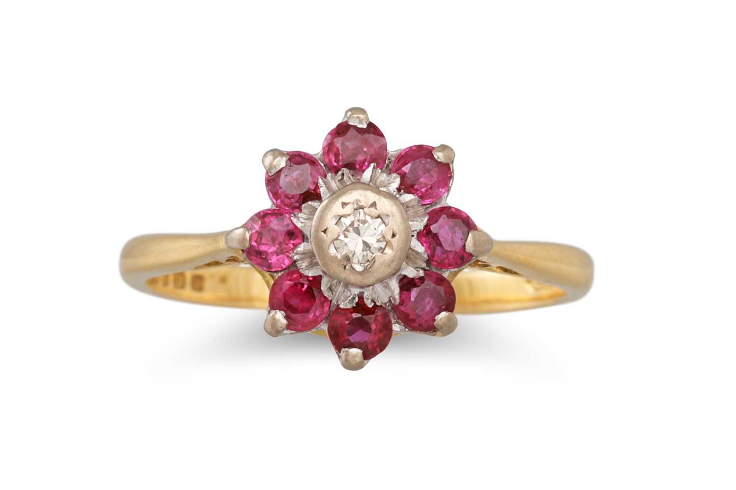 Lot 80 - A RUBY AND DIAMOND RING, mounted in 18ct gold,...