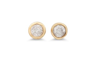 Lot 140 - A PAIR OF DIAMOND STUD EARRINGS, mounted in...